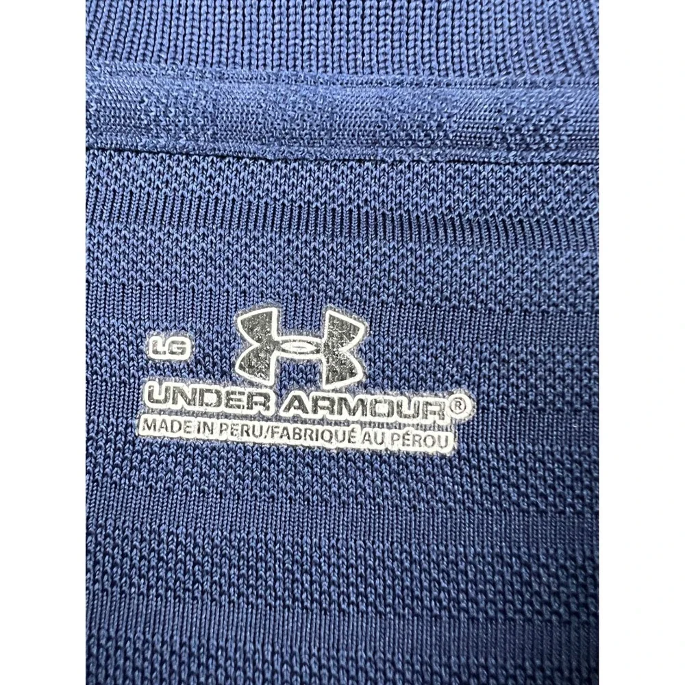 Under Armour Polo Shirt Mens Large Blue Excellent Short Sleeve Golf Activewear